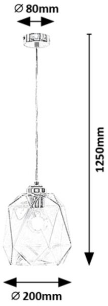 Rabalux Shivani závěsné svítidlo 1x40 W chrom-průhledná 72012