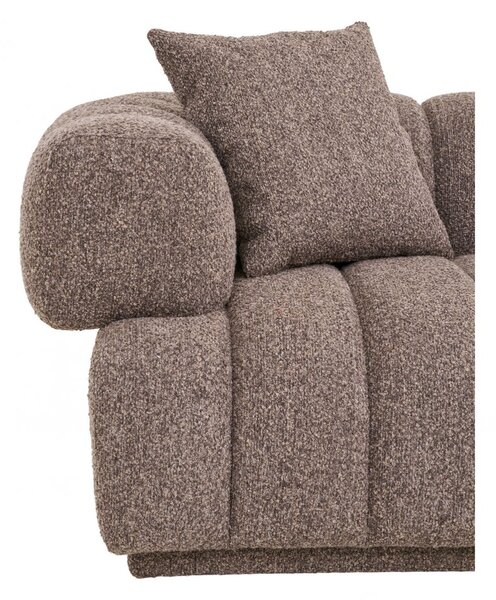 Pohovka Aurora, 3místná, bouclé, hnědá, 226×106×69 cm – House Nordic