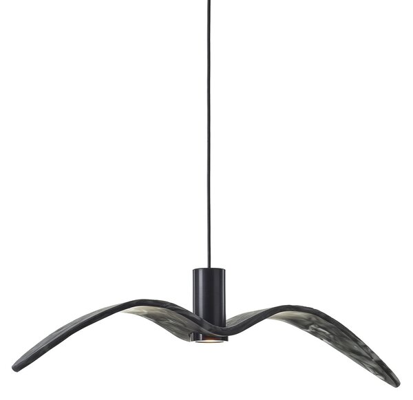 Brokis PC01112_003 Night Birds Exterior, závěsné svítidlo z ručně zpracovaného skla, 6,5W LED, šedá kouřová GLASS, délka 73cm, IP54