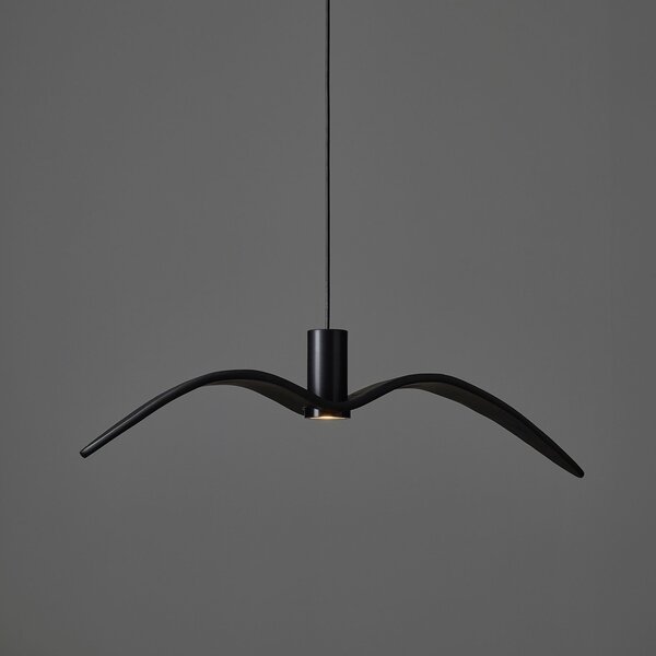 Brokis PC01112_007 Night Birds Exterior, závěsné svítidlo z ručně zpracovaného skla, 6,5W LED, šedá kouřová - masiv, délka 73cm, IP54