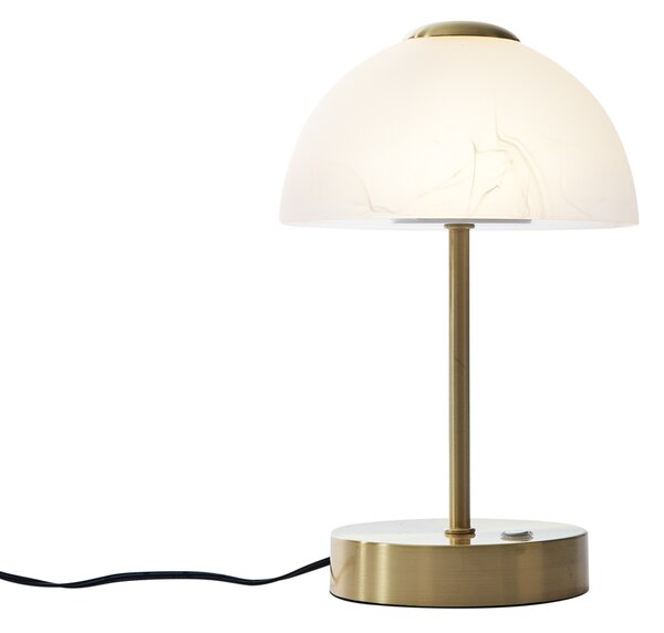 Designová stolní lampa zlatá s opálovým sklem vč. LED stmívatelná - Joya