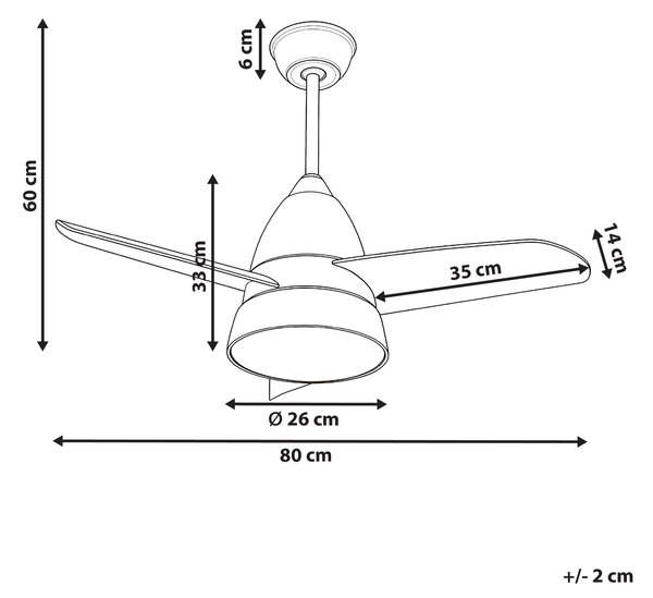 Stropní ventilátor se světlem STRAWBERRY s dálkovým ovládáním LED Šedá