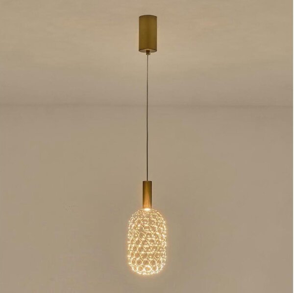 LED Lustr na lanku PERFORATO LED/6,3W/230V 3000K zlatá pr. 13 cm