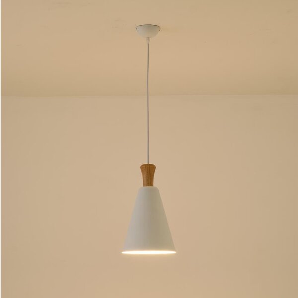Lustr na lanku SIMPLO 1xE27/15W/230V bílá pr. 20 cm