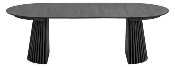 Jídelní rozkládací stůl Osaka, kulatý, černá dubová dýha, Ø120–240×75 cm – House Nordic