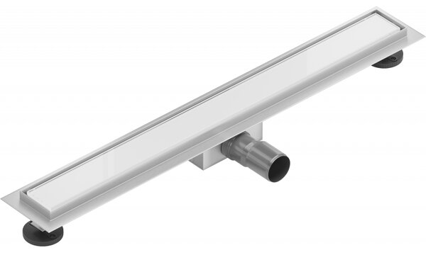 Mexen Flat nerezový sprchový žlab 50 cm vzor bílé sklo, 1027050-15