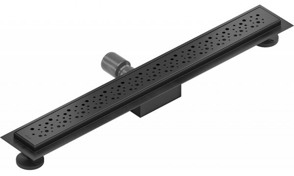 Mexen Flat nerezový sprchový žlab 60 cm, vzor M12, černá, 1721060-15