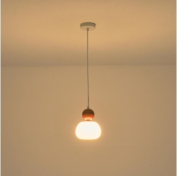 Lustr na lanku HELIOS 1xG9/7W/230V bílá/hnědá