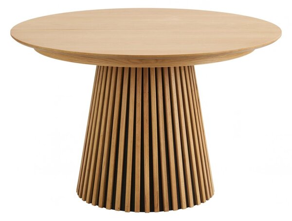 Jídelní rozkládací stůl Osaka natural, kulatý, dubová dýha, Ø120–240×75 cm – House Nordic