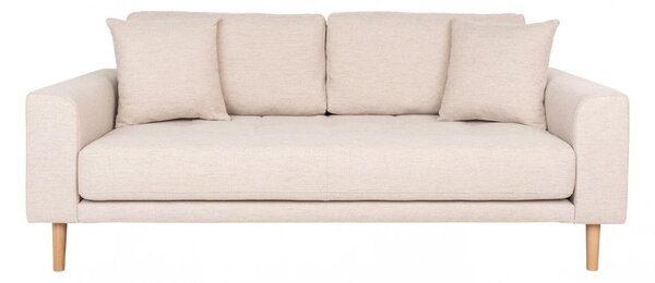 Pohovka Lido, 2,5místná, písková, s přírodními dřevěnými nohami – House Nordic