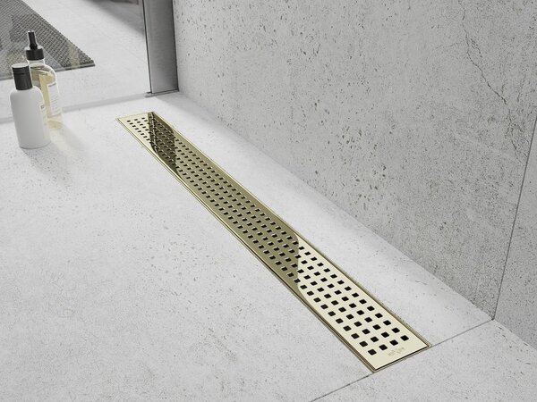 Mexen Flat M08 nerezový sprchový žlab 80 cm, zlatá, 1525080-15