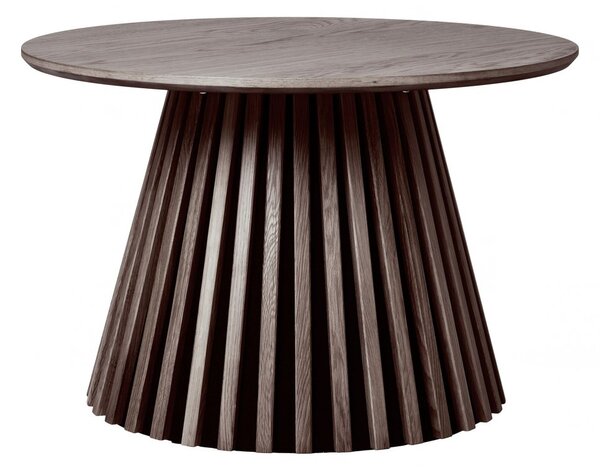 Konferenční stolek Osaka smoked, kulatý, dubová dýha, Ø70×45 cm – House Nordic