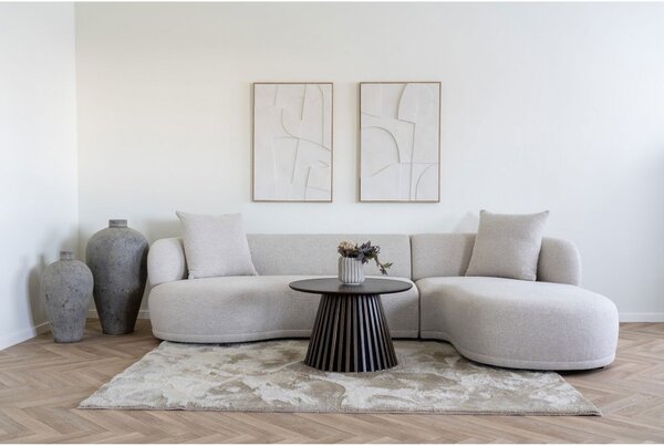 Konferenční stolek Osaka smoked, kulatý, dubová dýha, Ø70×45 cm – House Nordic