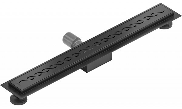 Mexen Flat nerezový sprchový žlab 50 cm, vzor M18, černá, 1723050-15