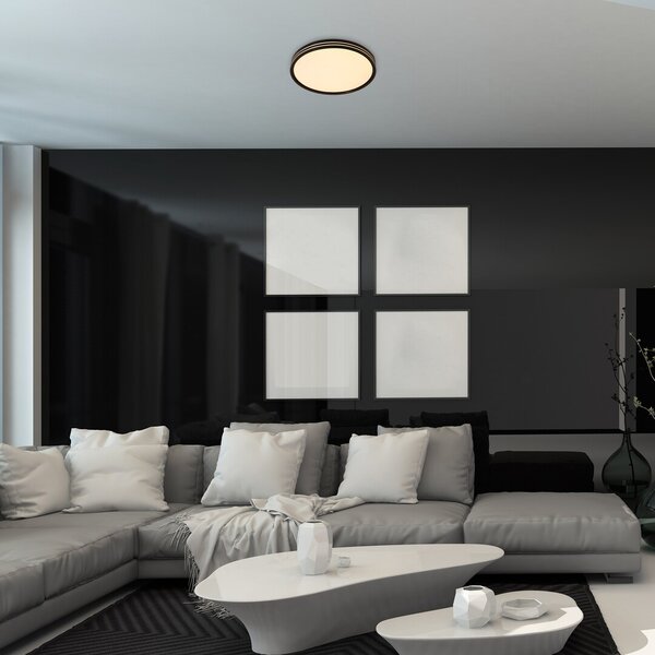 Rabalux 71118 Epora LED Moderní stropní svítidlo | Teplá bílá | 25W | Bílá | Černá - r-71118