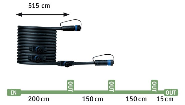Paulmann 94242 Plug&Shine Pike, sada venkovního osvětlení s trny 3x3,5W LED 3000K, antracit, IP65
