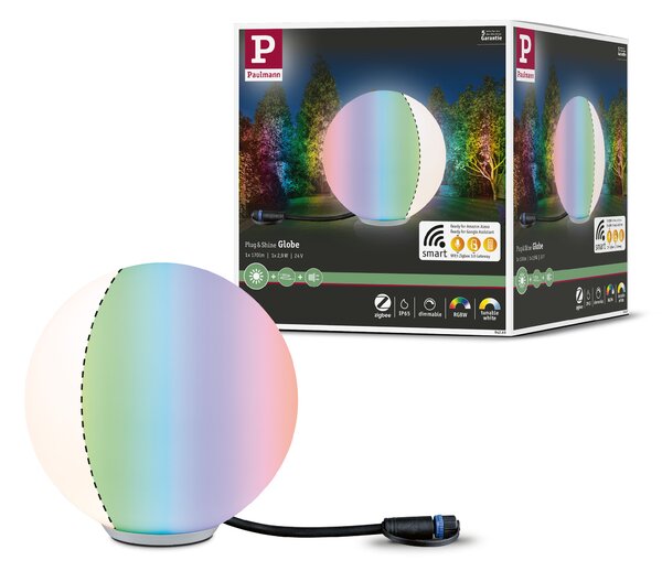 Paulmann 94269 Plug&Shine Globe, venkovní světelná koule RGBW 2,8W LED, prům.20cm, ZigBee