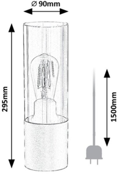 Rabalux Ronno stolní lampa 1x25 W černá-kouřová 74050