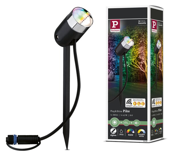 Paulmann 94283 Plug&Shine Pike zahradní reflektor LED 4W RGBW, ZigBee