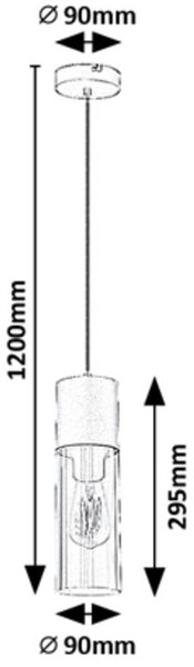 Rabalux Ronno závěsné svítidlo 1x25 W černá-kouřová 72051