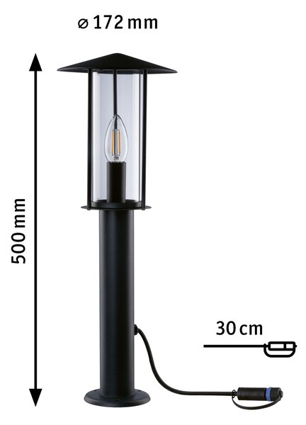 Paulmann 94322 Plug&Shine, venkovní sloupkové svítidlo 2W LED, antracit, výška 50cm, IP44
