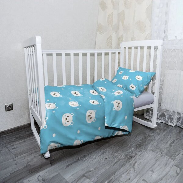 Sablio Mikroplyšové dětské povlečení do postýlky Medvídci - 120x90 / 40x60