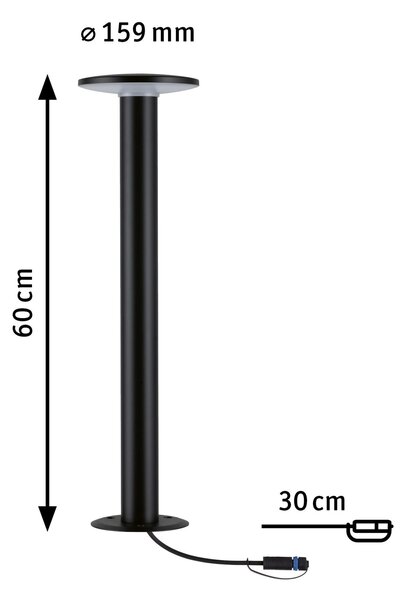Paulmann 94312 Plug&Shine Plate, venkovní sloupkové svítidlo 6,1W LED 3000K, antracit, výška 60cm, IP44