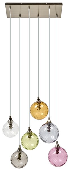 Závěsná lampa s 6 světly TUDDI Sklo Vícebarevná