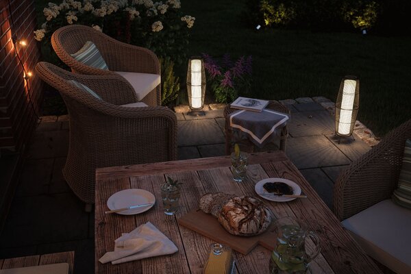 Paulmann 94320 Plug&Shine ratanová lucerna LED 7,8W 3000K antracit, výška 60cm, IP44