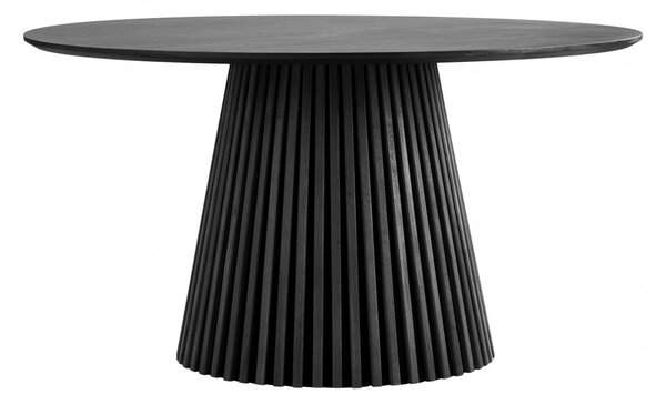 Jídelní stůl Osaka černý, kulatý, dubová dýha, Ø140×75 cm – House Nordic