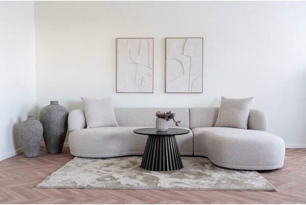 Konferenční stolek Osaka černý, kulatý, dubová dýha, Ø70×45 cm – House Nordic