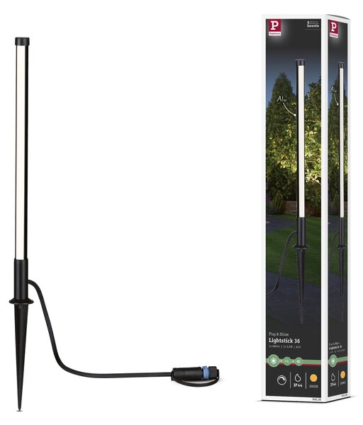 Paulmann 94530 Plug&Shine venkovní tyčové svítidlo LED 5,5W, 3000K, antracit, výška 36cm, IP44