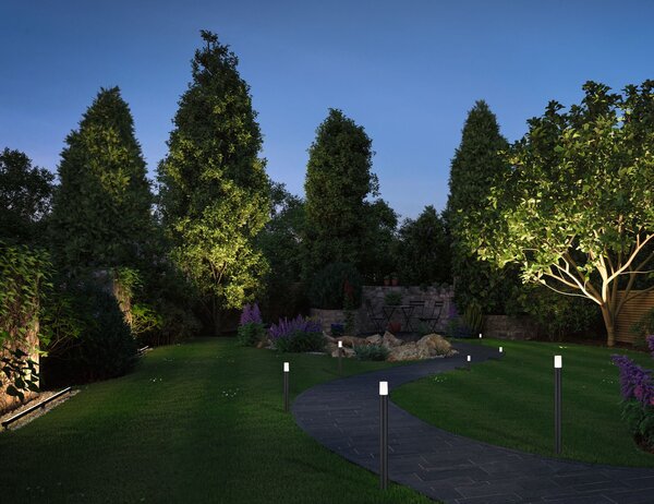 Paulmann 94536 Plug&Shine Flarea, vekovní černé sloupkové svítidlo LED 3,6W 3000K, výška 40cm , IP65
