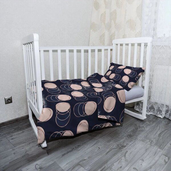 Sablio Mikroplyšové dětské povlečení do postýlky Kruhy a puntíky - 120x90 / 40x60