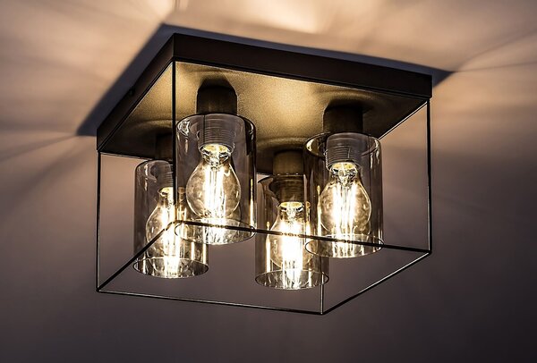 Rabalux Chadwick stropní světlo 4x25 W černá-kouřová 71034