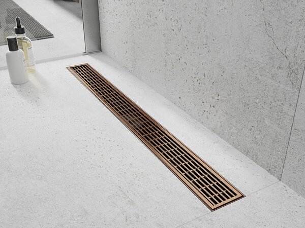 Mexen Flat M33 krytka žlabu 80 cm, měděná matná, 1C33080