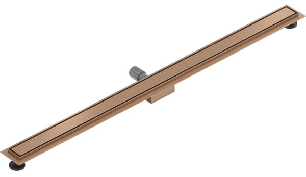 Mexen Flat, lineární podlahový žlab 160 cm, měděná matná, 1C10160