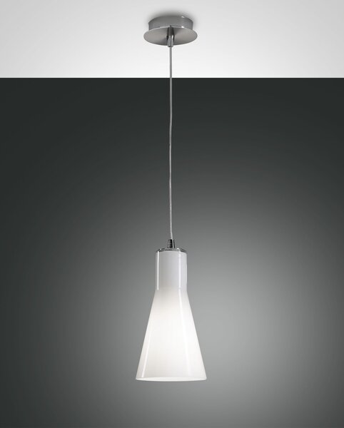 Fabas 2753-40-138 Diana, závěsné svítidlo, 1x75W, bílé stínítko, prům. 14cm