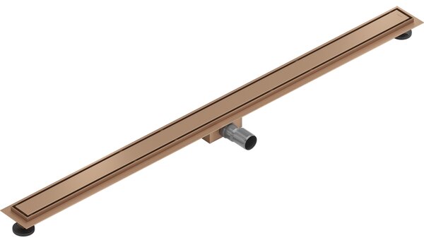 Mexen Flat, lineární podlahový žlab 160 cm, měděná matná, 1C10160