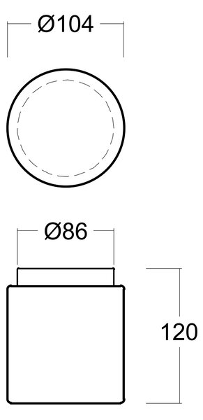 Osmont ALK67098 Alkor 1, válcové stropní svítidlo z triplexového skla LED 2W 3000K, IP44, průměr 10,4 cm