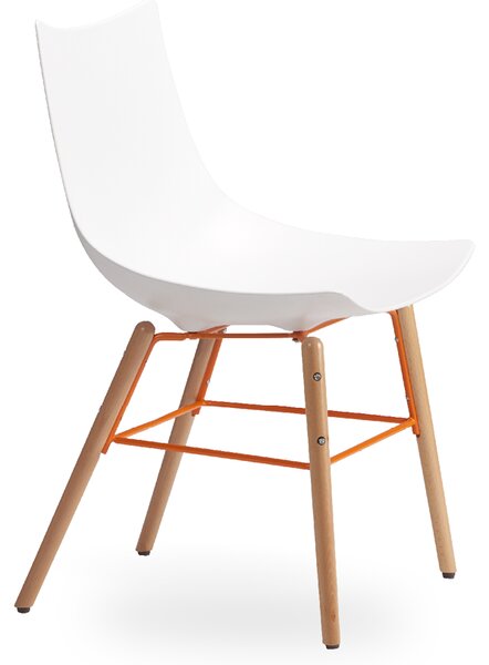 ROSSIN - Židle LUC plastová s dřevěnou podnoží