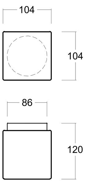 Osmont APU67095 Apus 1, čtverhranné svítidlo z triplexového skla LED 2W 3000K, IP44, 10,4 x 10,4cm
