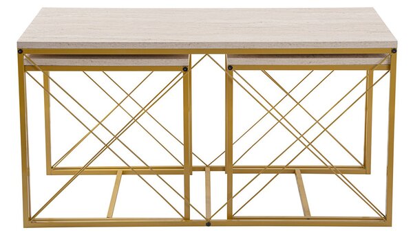 Konferenční stolek Defne Gold Travertine
