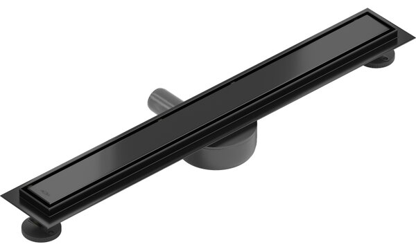 Mexen Flat 360°, nerezový sprchový žlab vzor M13 2v1 pro vložení dlažby 50 cm, černá matná, 1710050-40