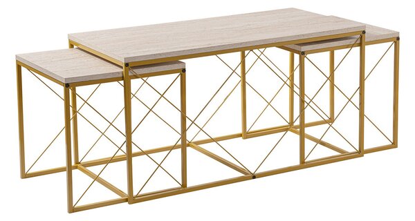 Konferenční stolek Defne Gold Travertine