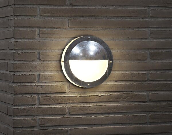 Nordlux 21841031 Malte, venkovní nástěnné svítidlo, 1xE27 max 60W, kov, pokovená, IP54, průměr 24cm