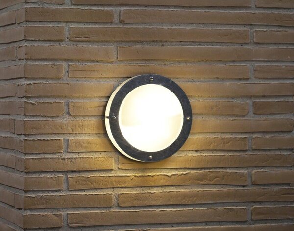 Nordlux 21861031 Malte, venkovní nástěnné svítidlo, 1xE27 max 60W, kov, pokovená, IP54, průměr 24cm
