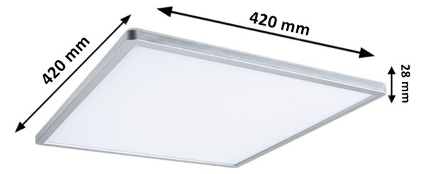 Paulmann 70995 Atria Shine, matně chromové stropní LED svítidlo s korónou, 22W LED 3000K tříkrokové stmívání, 42x42cm