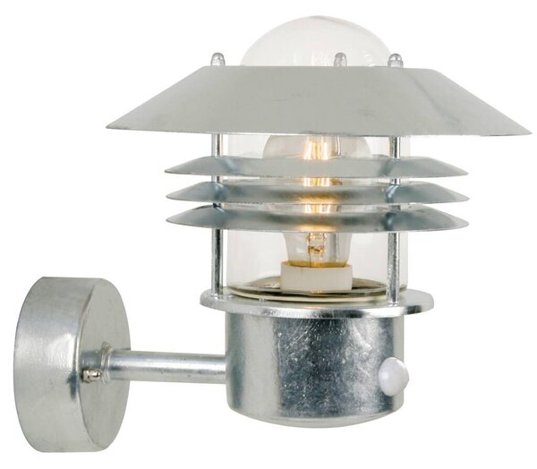 Nordlux 25101031 Vejers Sensor, venkovní nástěnné svítidlo, 1xE27 max 60W, kov, pokovená, IP54, výška 23cm