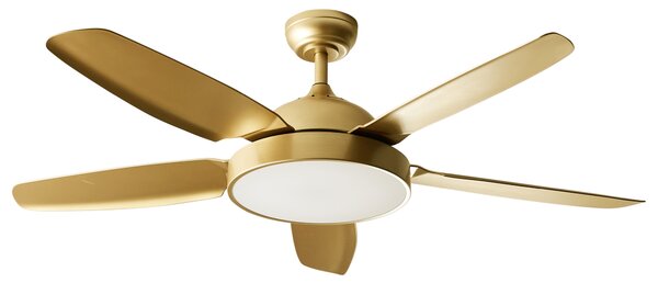 Stropní ventilátor se světlem GOSHAABA s dálkovým ovládáním LED Mosazná